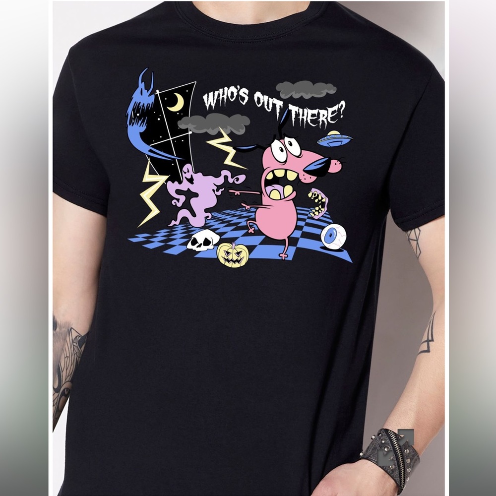 Spencer’s Who's Out There T Shirt - Courage the Cowardly Dog S42 - Picture 2 of 5